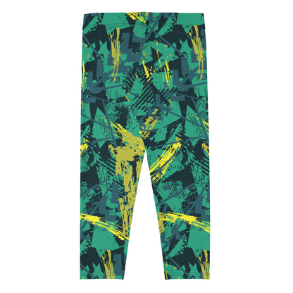 green yellow jersey pattern Capri Leggings