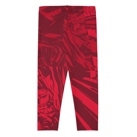 Red jersey pattern Capri Leggings