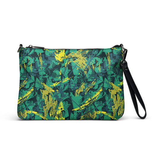 green yellow jersey pattern Crossbody bag