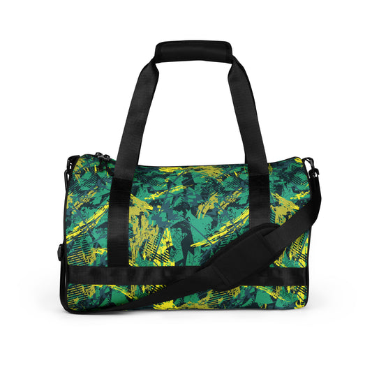 green yellow jersey pattern All-over print gym bag