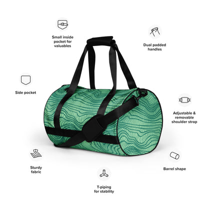 waves pattern All-over print gym bag