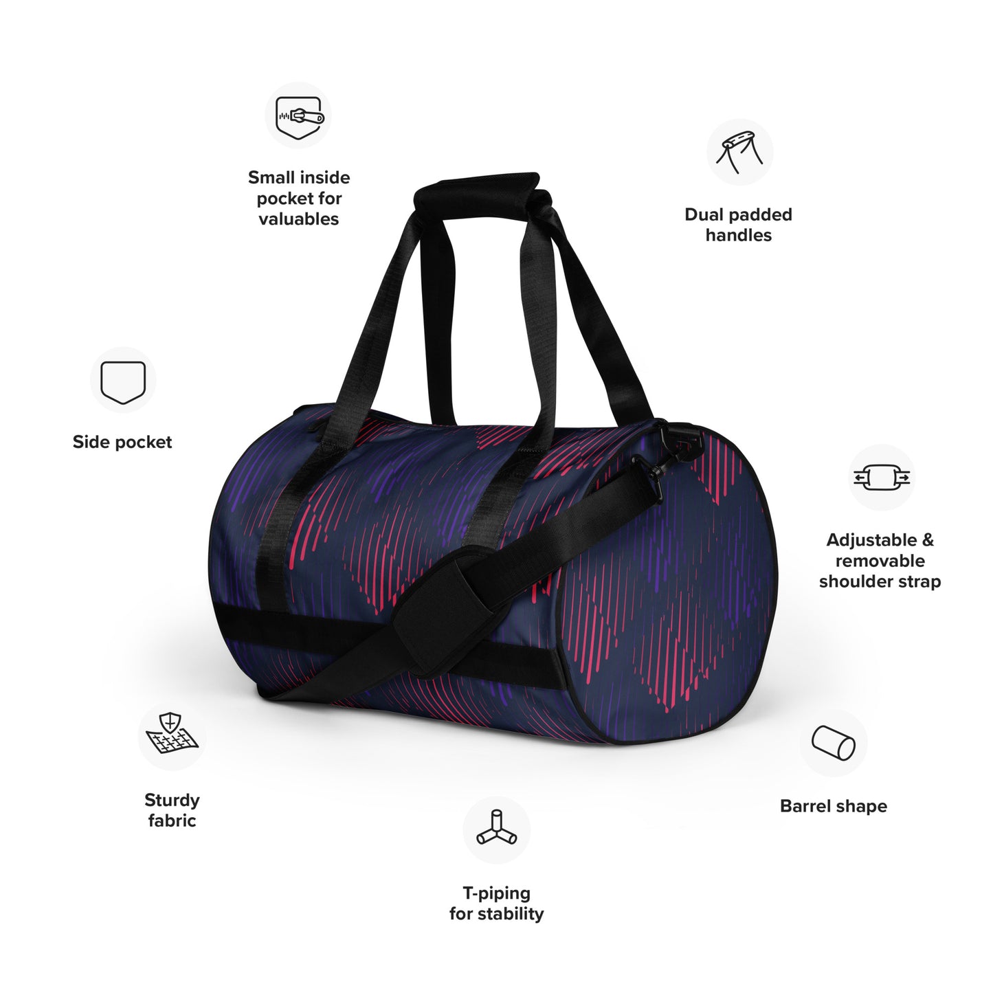 Blissful Blossom All-over print gym bag