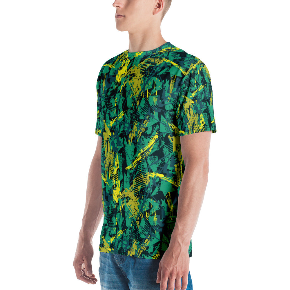 green yellow jersey pattern Men's t-shirt