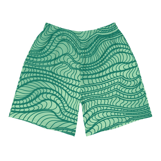 waves pattern Men's Recycled Athletic Shorts