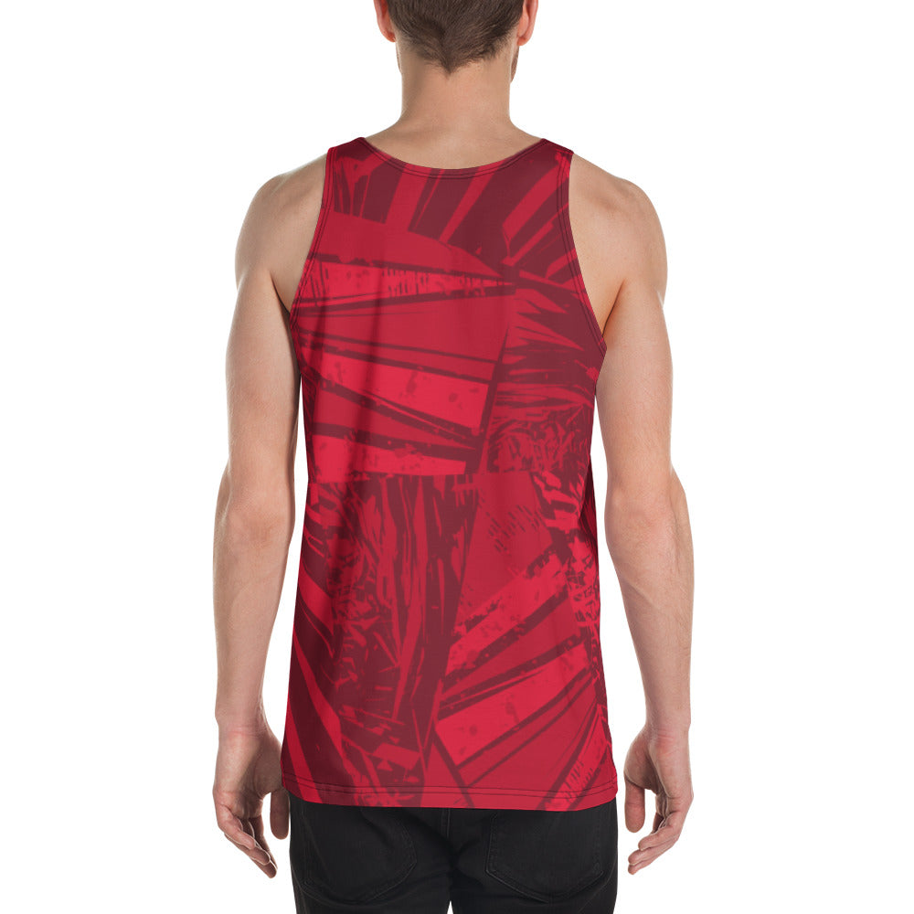 Red jersey pattern Men Tank Top