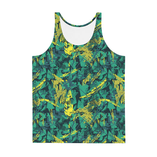 green yellow jersey pattern Men Tank Top