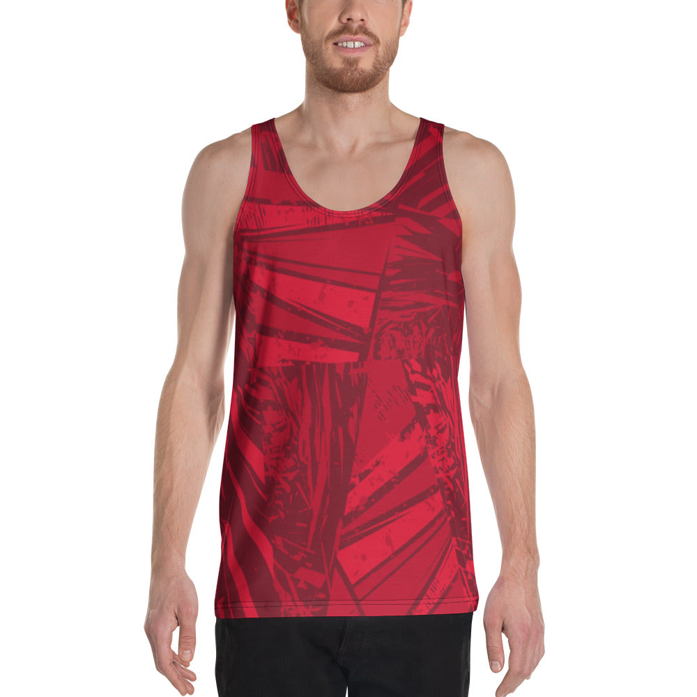 Red jersey pattern Men Tank Top