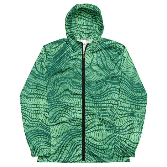 waves pattern Men’s windbreaker