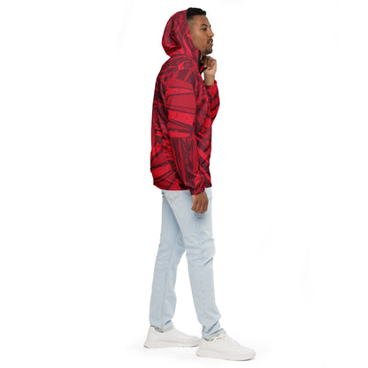 Red jersey pattern Men’s windbreaker