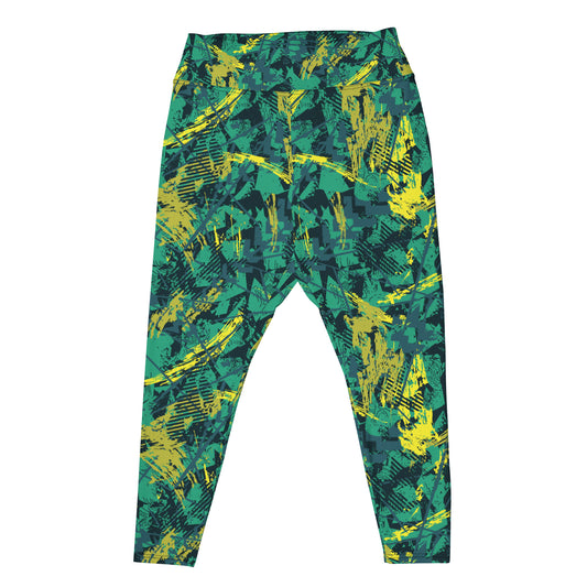 green yellow jersey pattern All-Over Print Plus Size Leggings