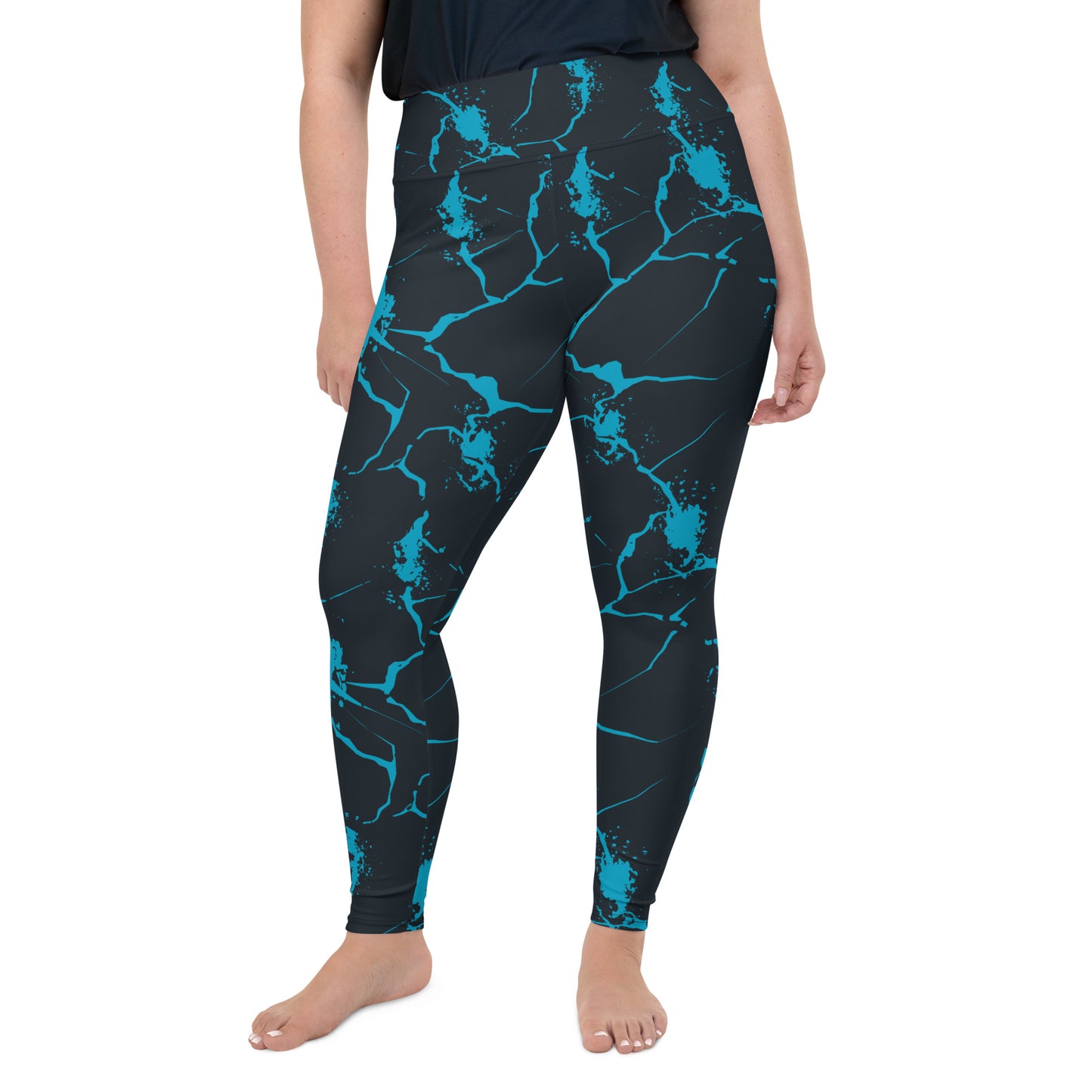 Nautical Waves All-Over Print Plus Size Leggings