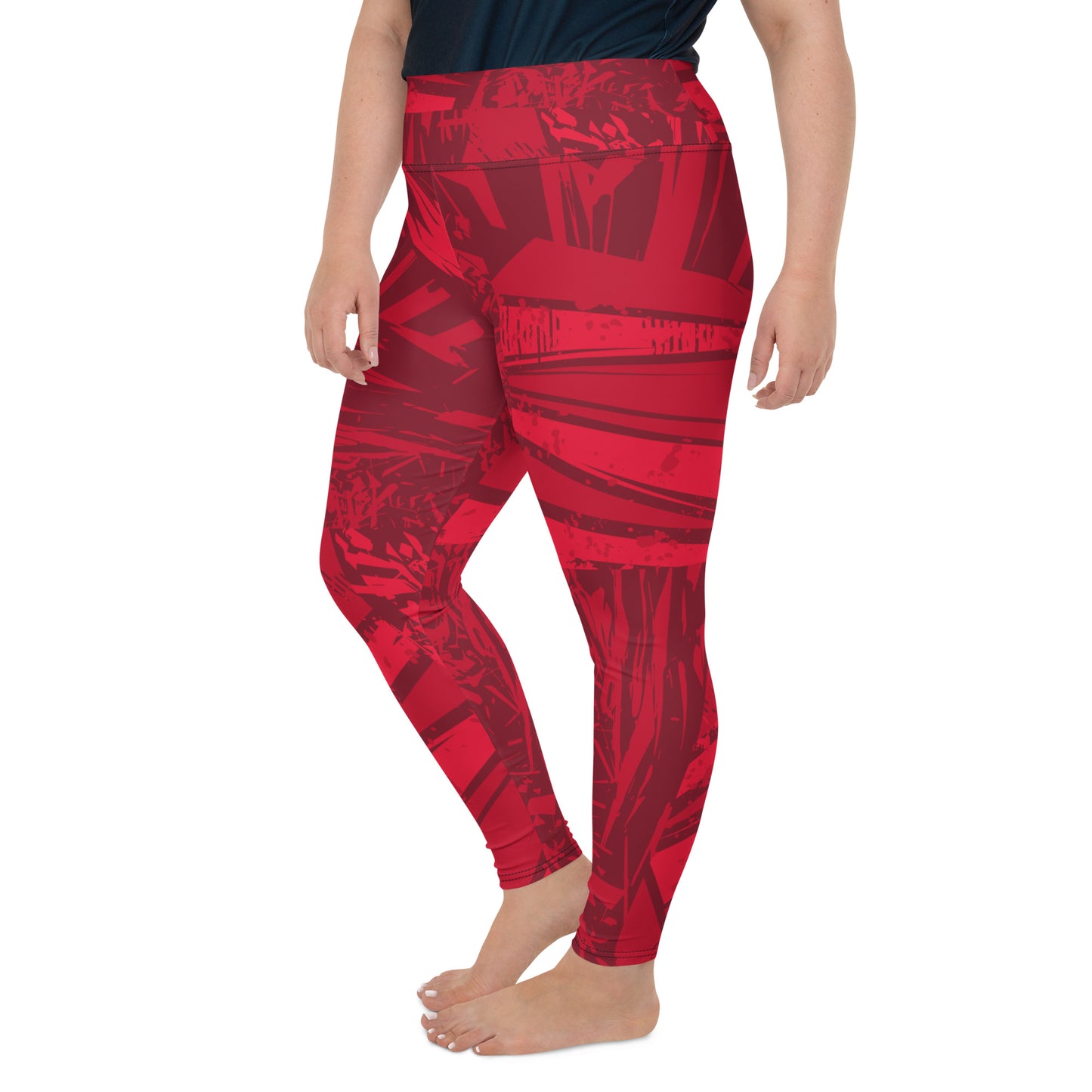 Red jersey pattern All-Over Print Plus Size Leggings