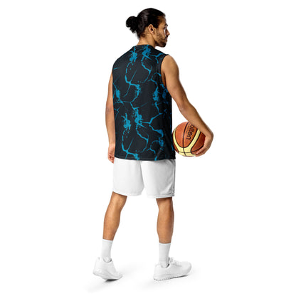 Nautical Waves Recycled unisex basketball jersey