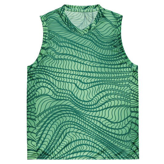 waves pattern Recycled unisex basketball jersey