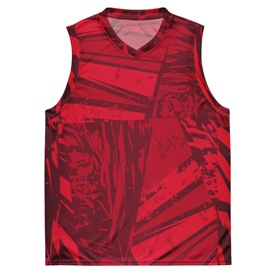 Red jersey pattern Recycled unisex basketball jersey