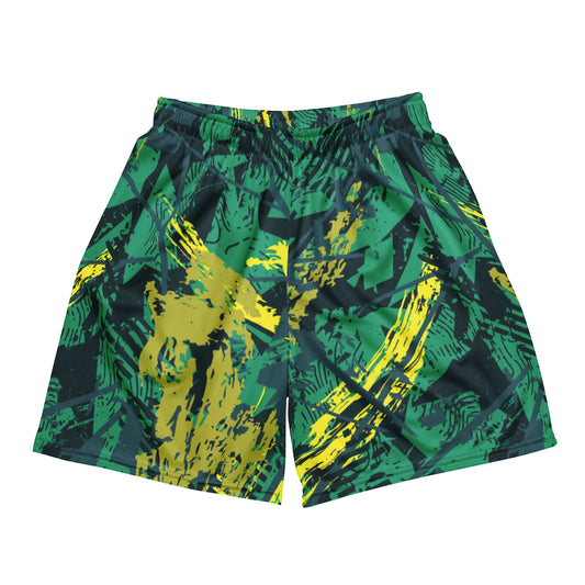 green yellow jersey pattern Unisex mesh shorts