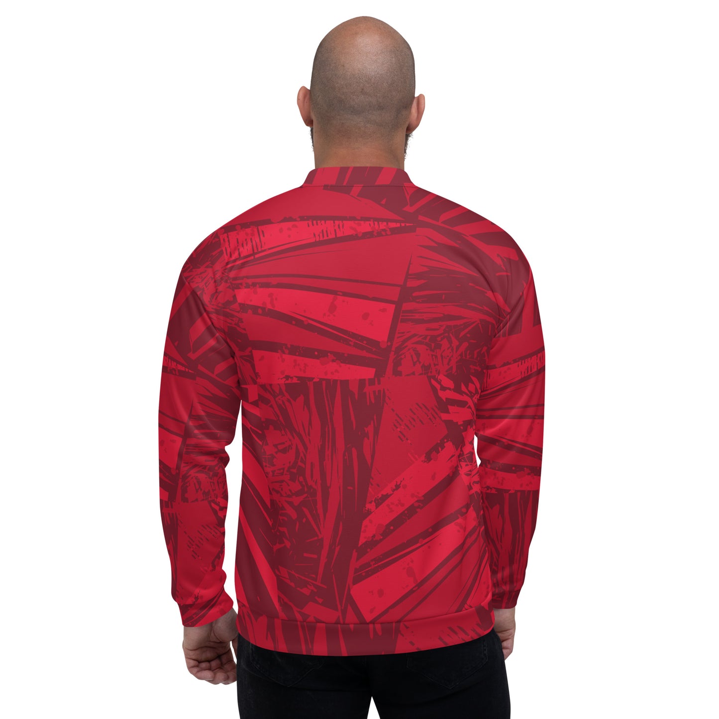 Red jersey pattern Unisex Bomber Jacket