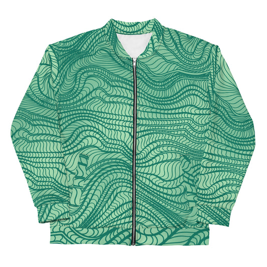 waves pattern Unisex Bomber Jacket