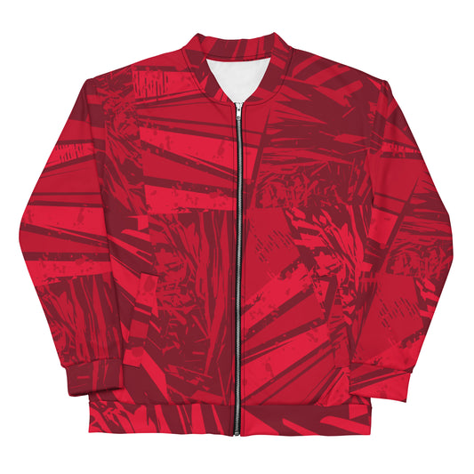 Red jersey pattern Unisex Bomber Jacket