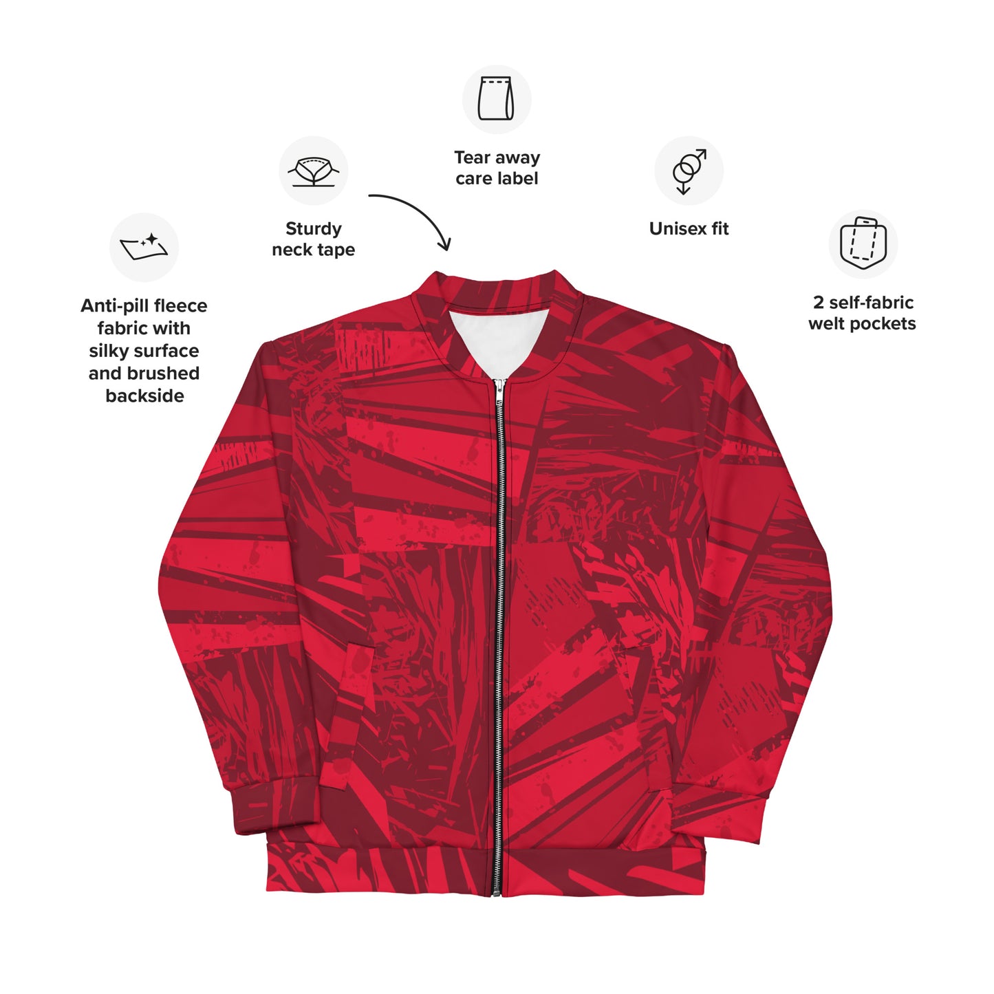 Red jersey pattern Unisex Bomber Jacket