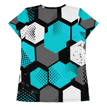 Spot Pattern All-Over Print Women's Athletic T-shirt