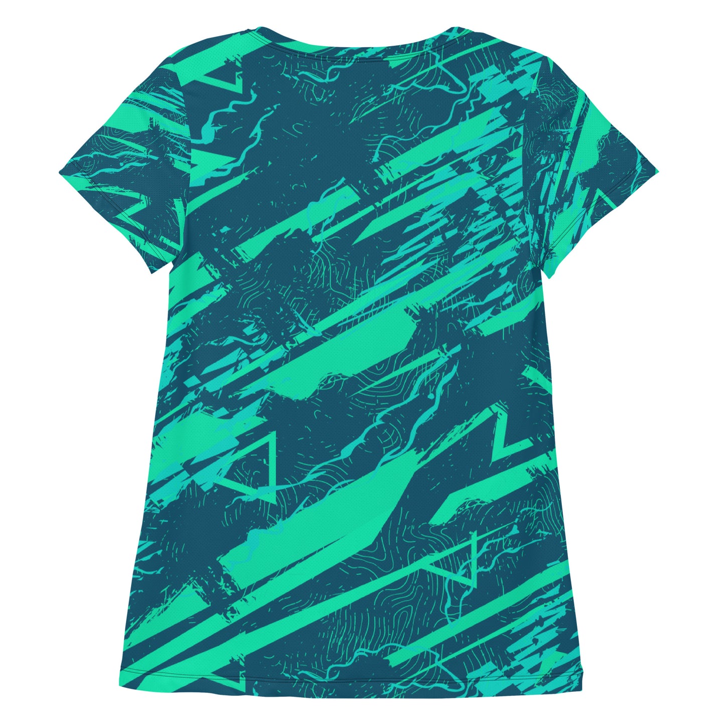 Nautical Jade All-Over Print Women's Athletic T-shirt