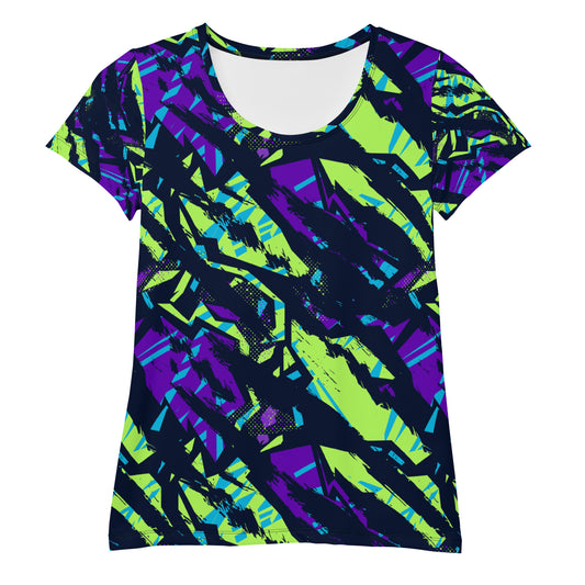 Tiger-Zebra All-Over Print Women's Athletic T-shirt