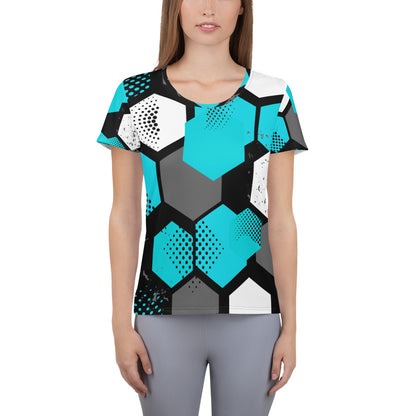 Spot Pattern All-Over Print Women's Athletic T-shirt