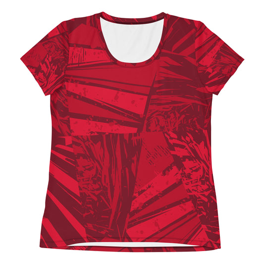 Red jersey pattern All-Over Print Women's Athletic T-shirt