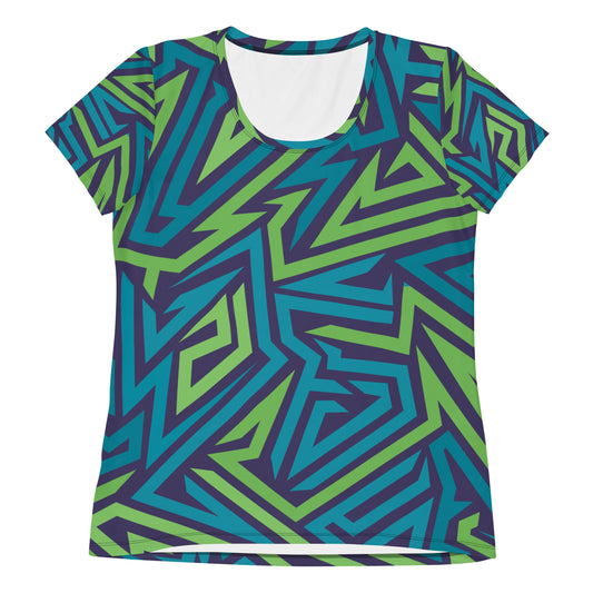 Ocean Breeze All-Over Print Women's Athletic T-shirt