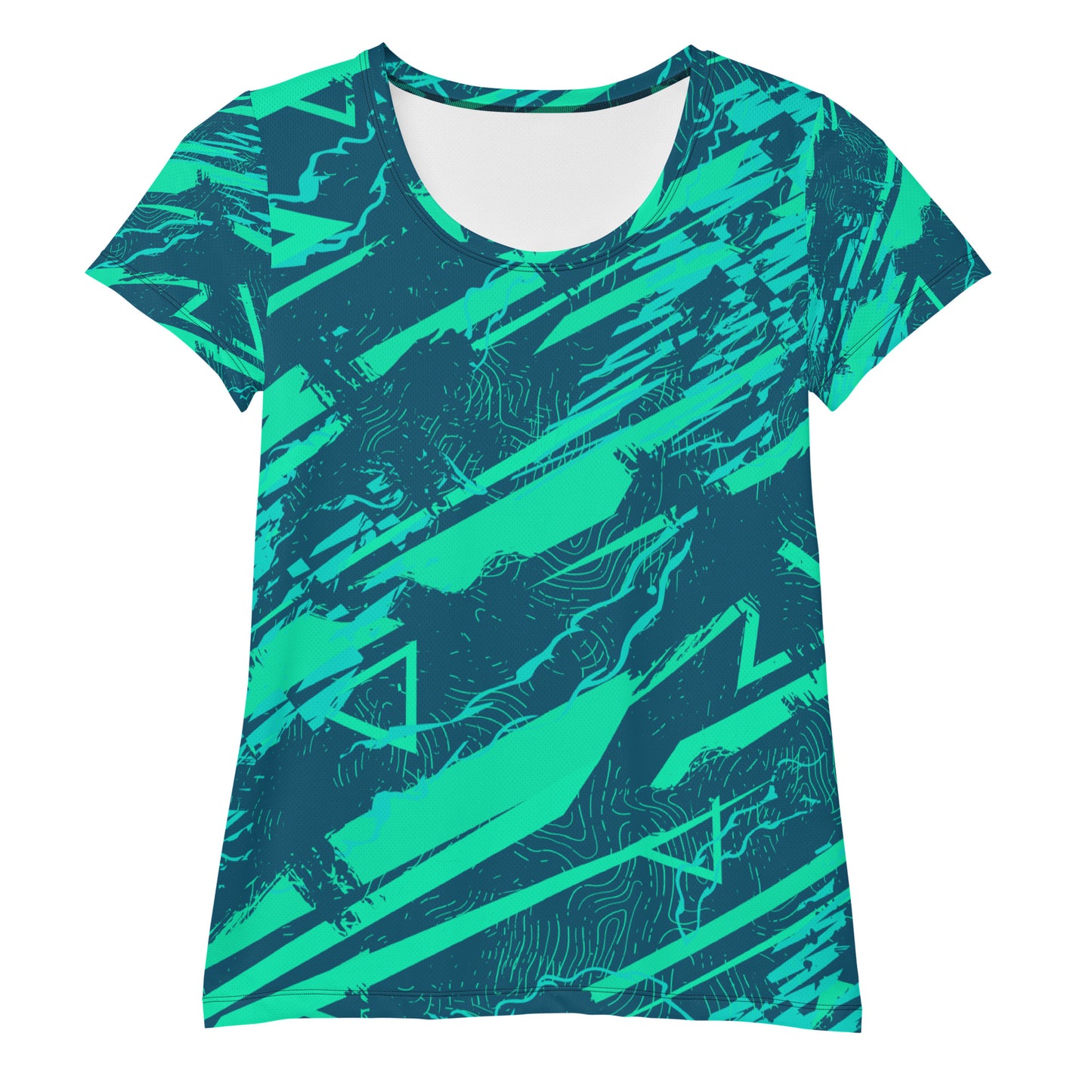 Nautical Jade All-Over Print Women's Athletic T-shirt