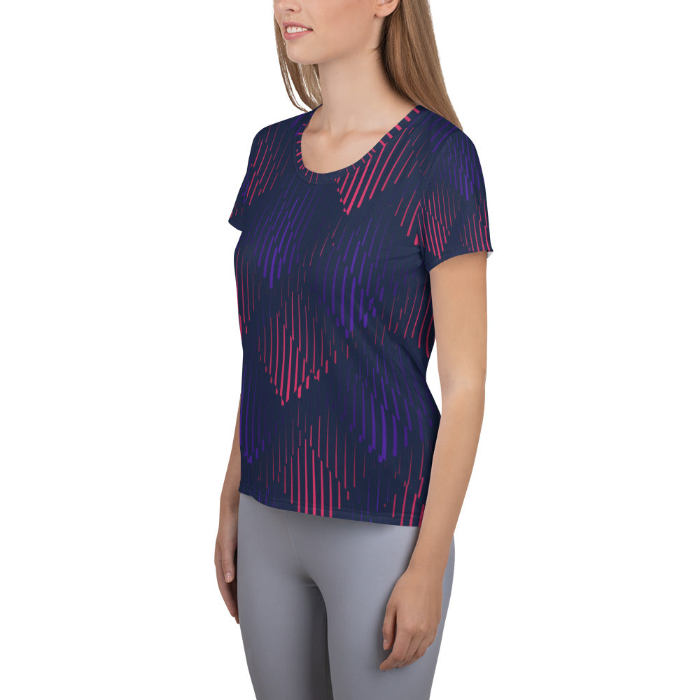 Blissful Blossom All-Over Print Women's Athletic T-shirt