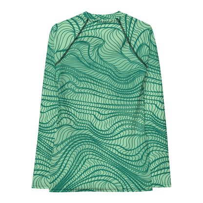 waves pattern Women's Rash Guard