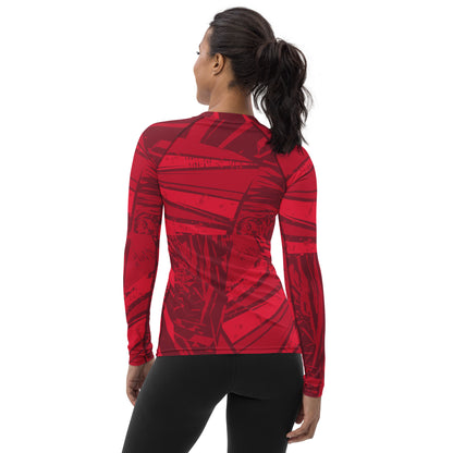 Red jersey pattern Women's Rash Guard