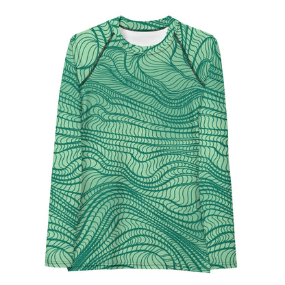 waves pattern Women's Rash Guard