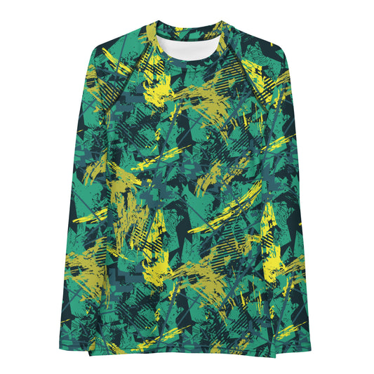 green yellow jersey pattern Women's Rash Guard