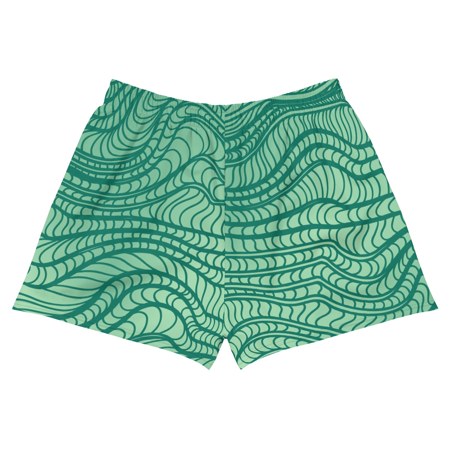 waves pattern Women’s Recycled Athletic Shorts