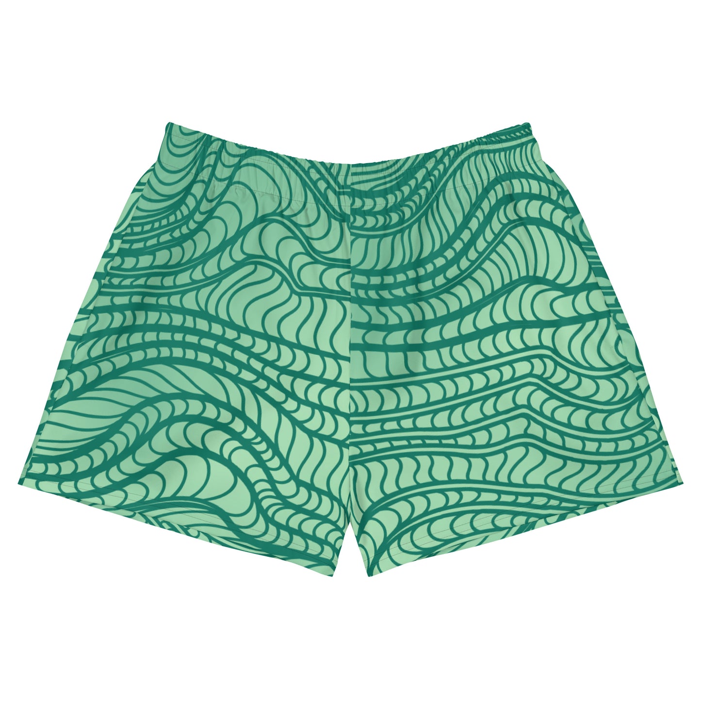 waves pattern Women’s Recycled Athletic Shorts