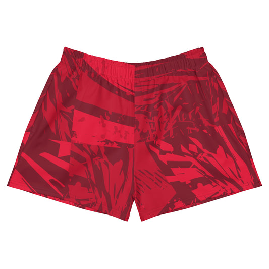 Red jersey pattern Women’s Recycled Athletic Shorts