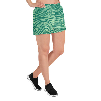 waves pattern Women’s Recycled Athletic Shorts