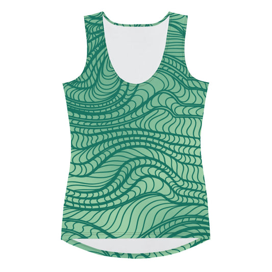 waves pattern Women Sublimation Cut & Sew Tank Top