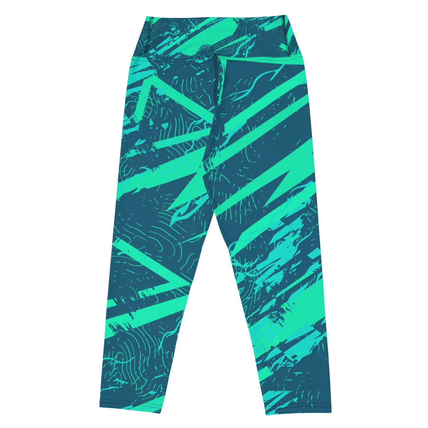 Nautical Jade Yoga Capri Leggings