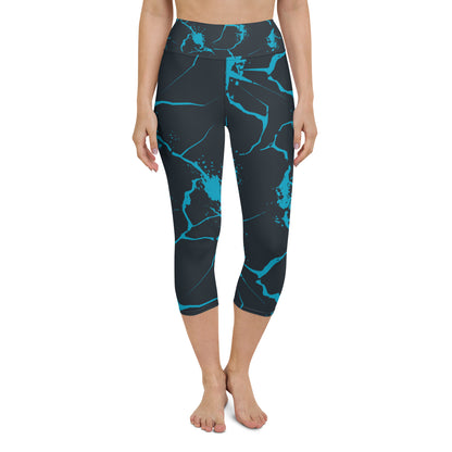 Nautical Waves Yoga Capri Leggings