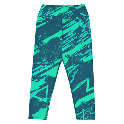 Nautical Jade Yoga Capri Leggings