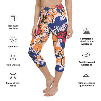 Chromatic Veins Yoga Capri Leggings