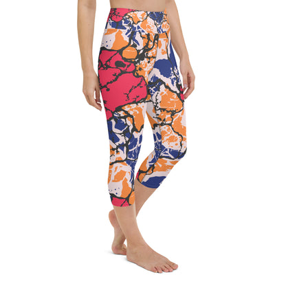 Chromatic Veins Yoga Capri Leggings