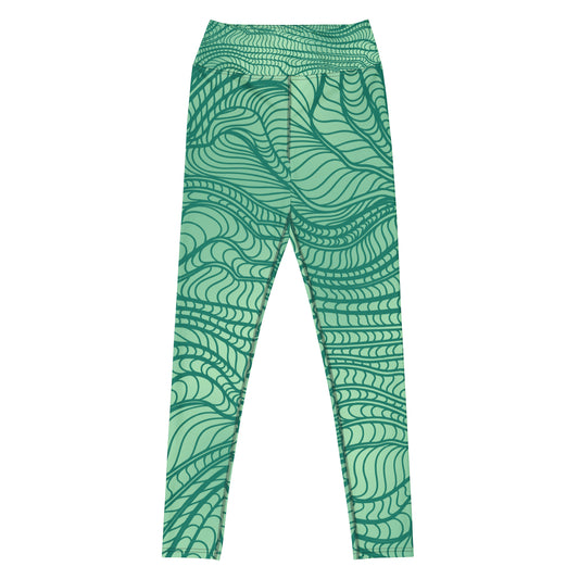 waves pattern Yoga Leggings