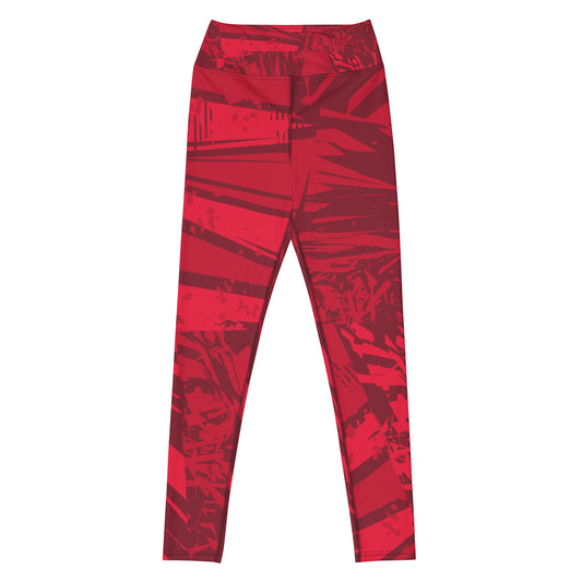 Red jersey pattern Yoga Leggings