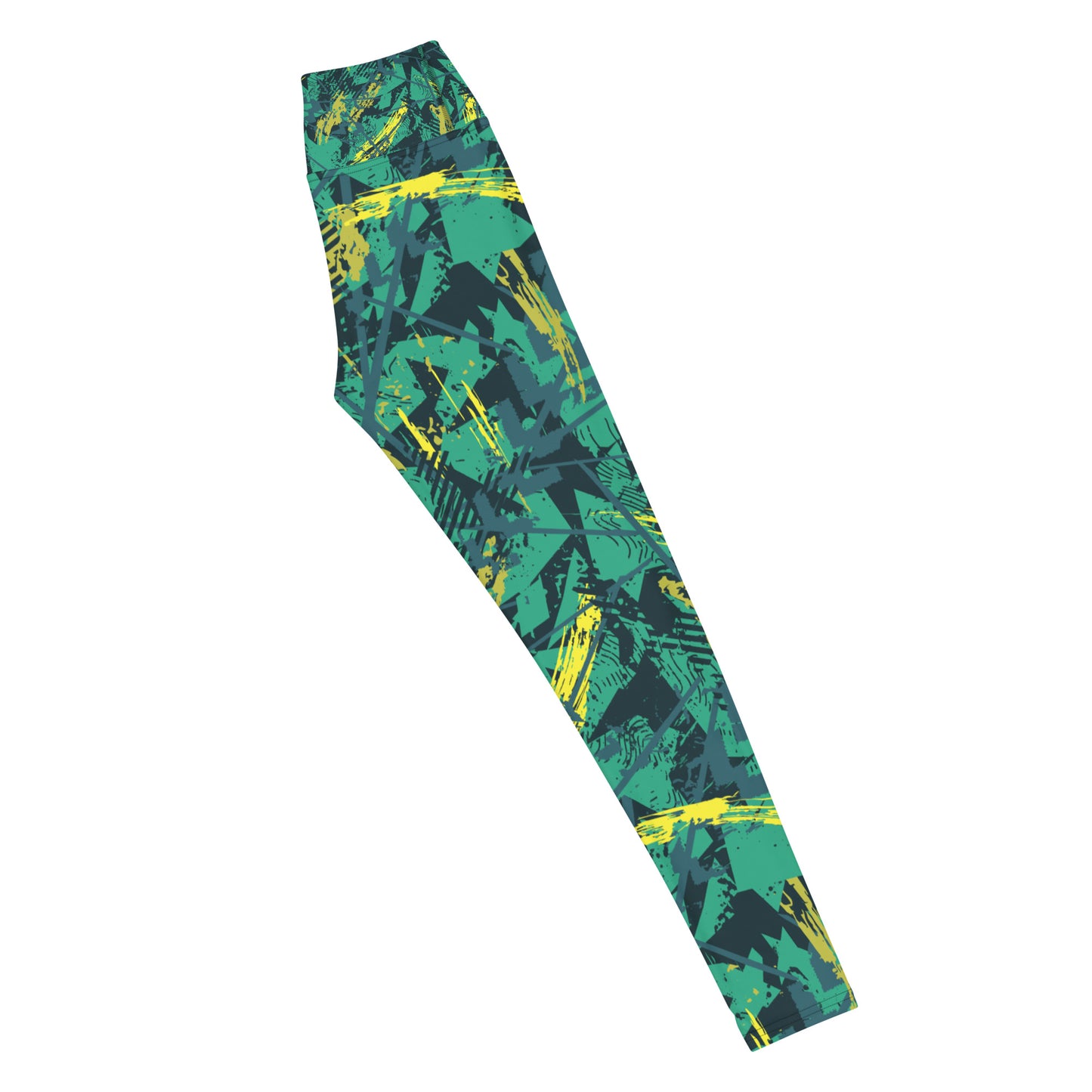 green yellow jersey pattern Yoga Leggings