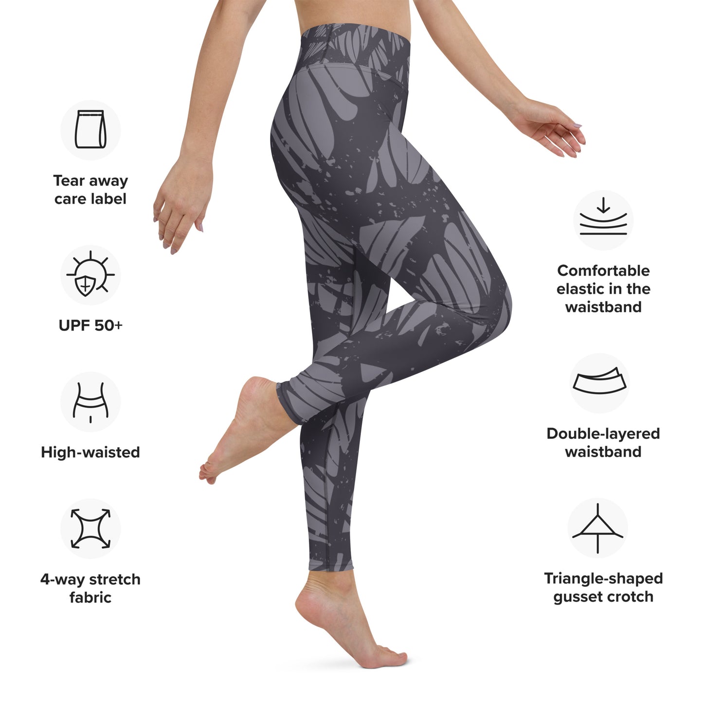 Gray Veins Yoga Leggings